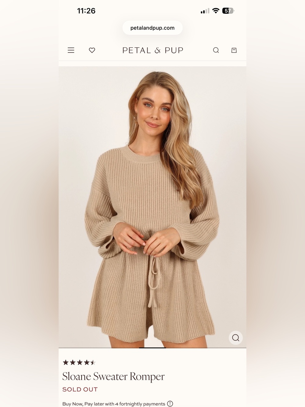Cozy Knit Tie-Waist Sweater Romper